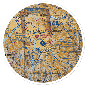 Aspen-Pitkin Co/Sardy Field (ASE) VFR Sectional Sticker (30 mile)