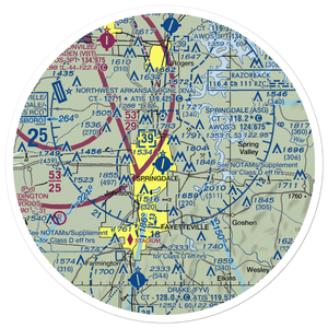 Springdale Municipal Airport (ASG) VFR Sectional Sticker (30 mile)