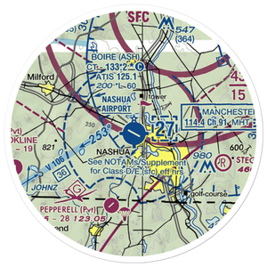 Boire Field (ASH) VFR Sectional Sticker (20 mile)