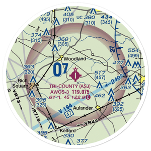 Tri County Airport (ASJ) VFR Sectional Sticker (20 mile)