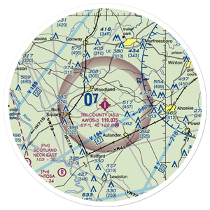 Tri County Airport (ASJ) VFR Sectional Sticker (30 mile)