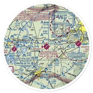 Talladega Municipal Airport (ASN) VFR Sectional Sticker (30 mile)