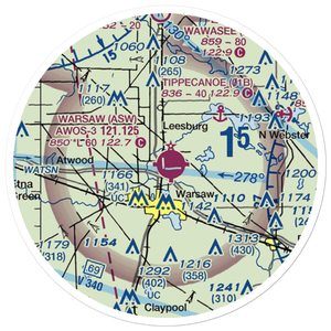 Warsaw Municipal Airport (ASW) VFR Sectional Sticker (20 mile)