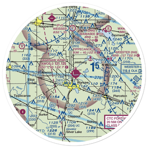 Warsaw Municipal Airport (ASW) VFR Sectional Sticker (30 mile)