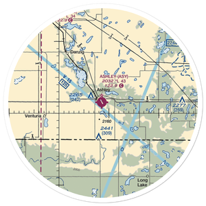 Ashley Municipal Airport (ASY) VFR Sectional Sticker (30 mile)