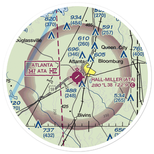 Hall Miller Municipal Airport (ATA) VFR Sectional Sticker (20 mile)