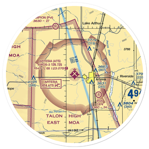 Artesia Municipal Airport (ATS) VFR Sectional Sticker (30 mile)