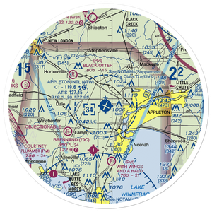 Appleton International Airport (ATW) VFR Sectional Sticker (30 mile)