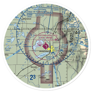 Watertown Regional Airport (ATY) VFR Sectional Sticker (30 mile)
