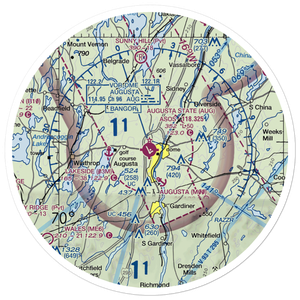 Augusta State Airport (AUG) VFR Sectional Sticker (30 mile)