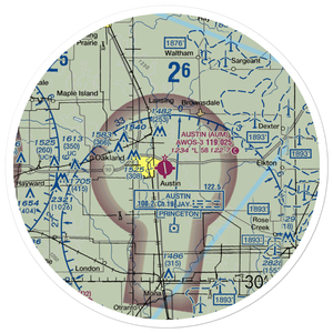 Austin Municipal Airport (AUM) VFR Sectional Sticker (30 mile)