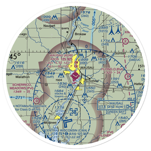 Wausau Downtown Airport (AUW) VFR Sectional Sticker (30 mile)