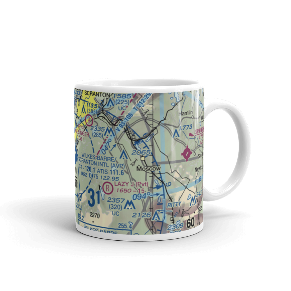 Wilkes Barre Scranton International Airport (AVP) VFR Sectional  Mug 
