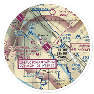 Marana Regional Airport (AVQ) VFR Sectional Sticker (20 mile)