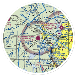 West Memphis Municipal Airport (AWM) VFR Sectional Sticker (30 mile)