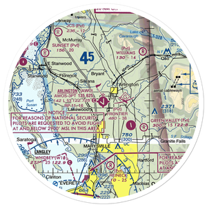 Arlington Municipal Airport (AWO) VFR Sectional Sticker (30 mile)