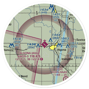 Algona Municipal Airport (AXA) VFR Sectional Sticker (20 mile)