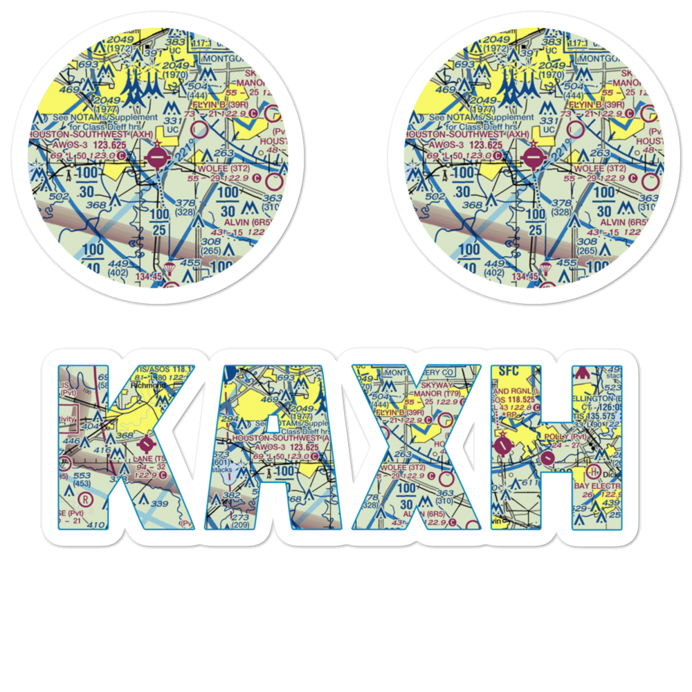 Houston Southwest Airport (AXH) VFR Sectional Sticker Pack 