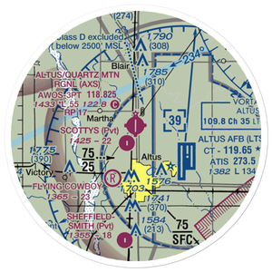 Altus Quartz Mountain Regional Airport (AXS) VFR Sectional Sticker (20 mile)