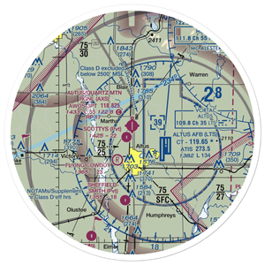Altus Quartz Mountain Regional Airport (AXS) VFR Sectional Sticker (30 mile)