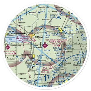 Neil Armstrong Airport (AXV) VFR Sectional Sticker (30 mile)