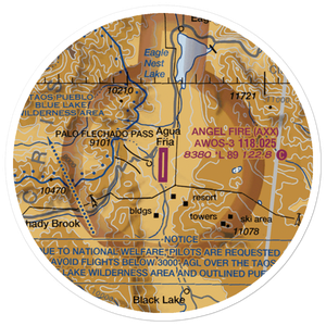 Angel Fire Airport (AXX) VFR Sectional Sticker (20 mile)