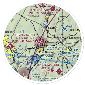 Ft Devens Moore Army Air Field (AYE) VFR Sectional Sticker (20 mile)