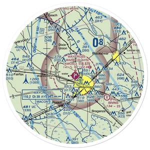 Waycross Ware County Airport (AYS) VFR Sectional Sticker (30 mile)