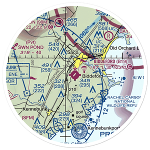 Biddeford Municipal Airport (B19) VFR Sectional Sticker (20 mile)