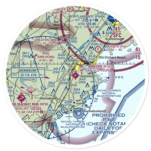 Biddeford Municipal Airport (B19) VFR Sectional Sticker (30 mile)