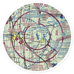 Beale Air Force Base (BAB) VFR Sectional Sticker (30 mile)