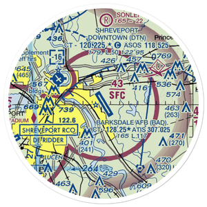 Barksdale Air Force Base (BAD) VFR Sectional Sticker (20 mile)