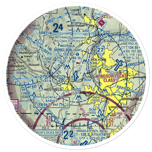 Westfield-Barnes Regional Airport (BAF) VFR Sectional Sticker (30 mile)