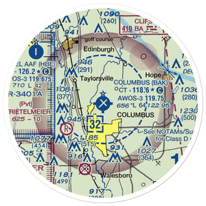 Columbus Municipal Airport (BAK) VFR Sectional Sticker (20 mile)