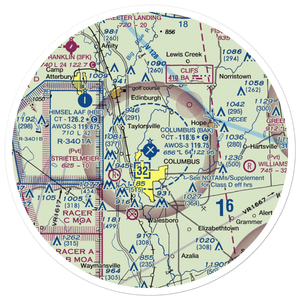 Columbus Municipal Airport (BAK) VFR Sectional Sticker (30 mile)
