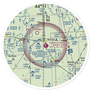 Huron County Memorial Airport (BAX) VFR Sectional Sticker (30 mile)