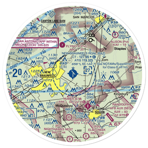New Braunfels Municipal Airport (BAZ) VFR Sectional Sticker (30 mile)