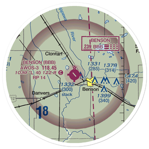 Benson Municipal Airport (BBB) VFR Sectional Sticker (20 mile)