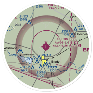 Curtis Field (BBD) VFR Sectional Sticker (20 mile)