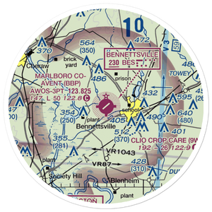 Marlboro County Jetport H.E. Avent Field (BBP) VFR Sectional Sticker (20 mile)