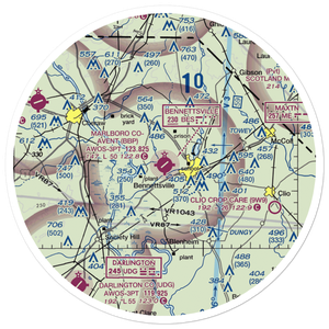 Marlboro County Jetport H.E. Avent Field (BBP) VFR Sectional Sticker (30 mile)