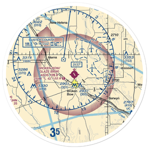 Broken Bow Municipal Airport (BBW) VFR Sectional Sticker (30 mile)