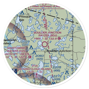 Boulder Junction Payzer Airport (BDJ) VFR Sectional Sticker (20 mile)