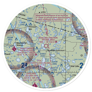 Boulder Junction Payzer Airport (BDJ) VFR Sectional Sticker (30 mile)