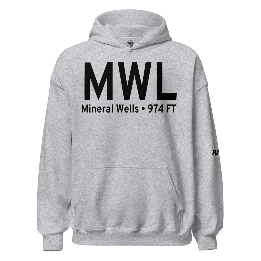 Mineral Wells (KMWL) Airport Hoodie Sweatshirt 