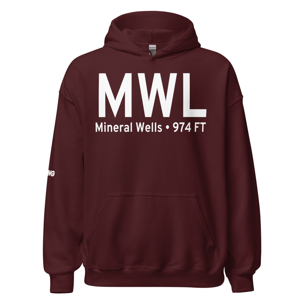 Mineral Wells (KMWL) Airport Hoodie Sweatshirt 