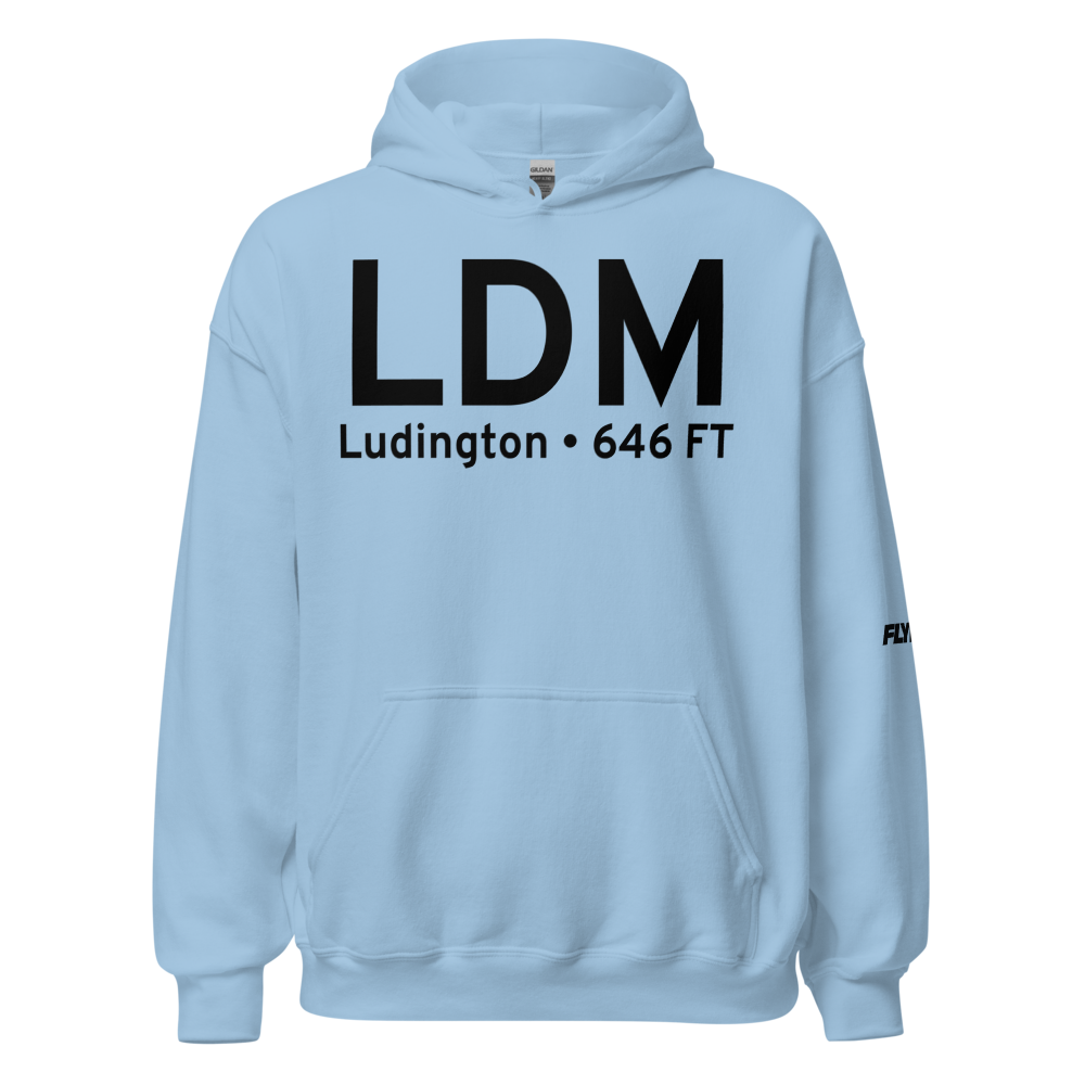 Ludington (KLDM) Airport Hoodie Sweatshirt 