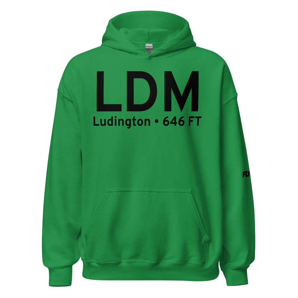 Ludington (KLDM) Airport Hoodie Sweatshirt 