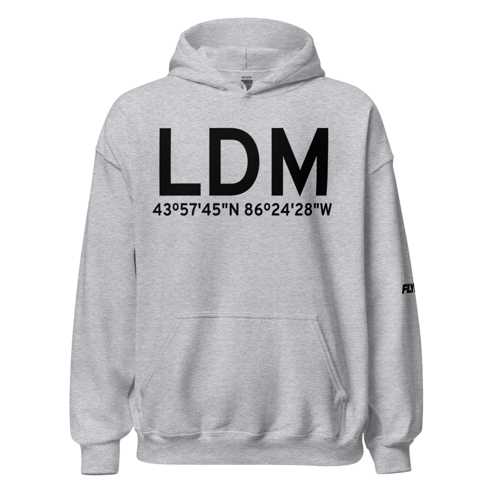 Ludington (KLDM) Airport Hoodie Sweatshirt 