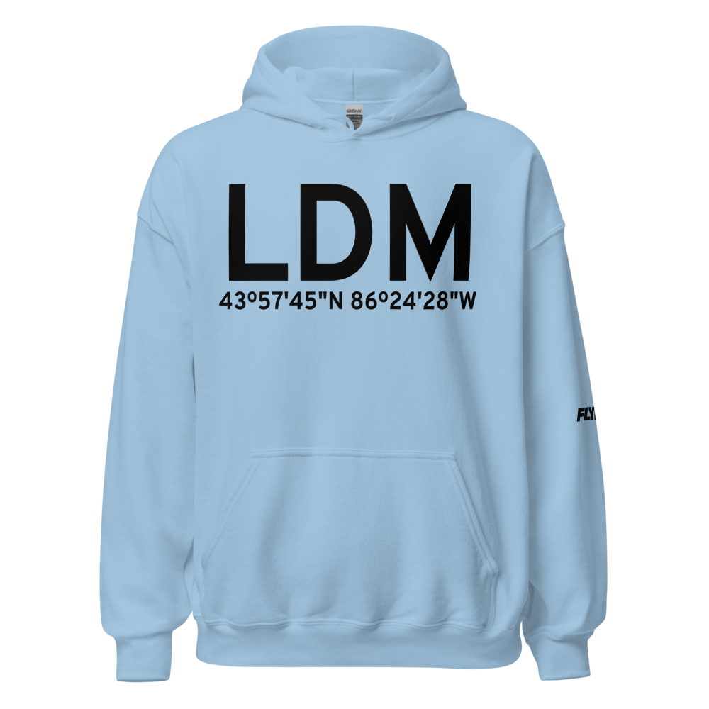 Ludington (KLDM) Airport Hoodie Sweatshirt 